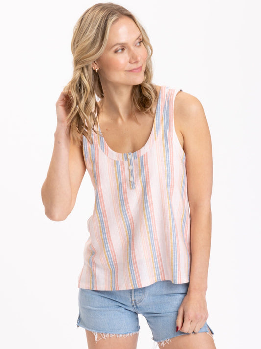 Syrena Woven Stripe Henley Tank